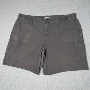 SONOMA Women's 24W Gray Cargo Shorts Elastic Waist Cotton Blend Casual Comfy